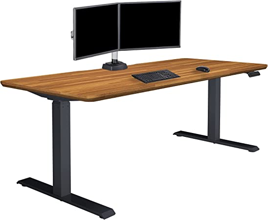 Vari Electric Standing Desk 72" x 30" (VariDesk) - Electric Height Adjustable Desk - Standing Desk for Office or Home - Adjustable Standing Desk - Powerful Dual Motor Sit Stand Desk - Butcher Block