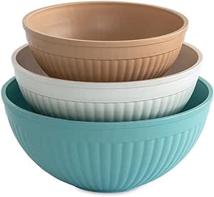 Nordic Ware Prep and Serve Mixing Bowls Set, 3-Piece, Earth-Tones