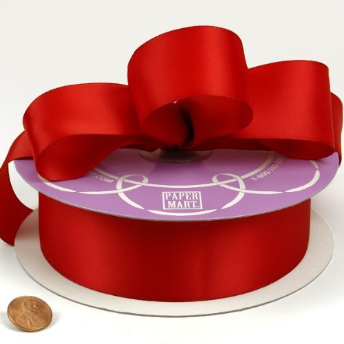 Red Double Face Satin Ribbon, 1-1/2" X 50Yd