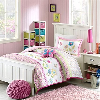 Mizone Kids Spring Bloom 3 Piece Comforter Set, Multicolor, Twin