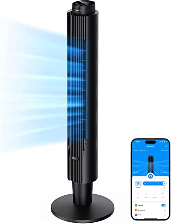 Govee Life 42" Smart Tower Fan, WiFi Alexa Fan with Aromatherapy Diffuser, Built-in Temperature Sensor, Oscillating Fan with 8 Speeds 4 Modes, 24H Timer Fan Tower, 27dB Quiet Fan for Bedroom, Office