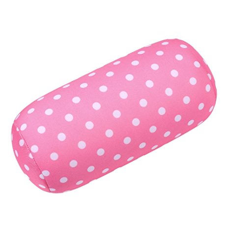 Awakingdemi Mini Micro Microbead Travel Roll Cylindrical Pillow for Wrist ,Neck Support, Offer Comfort Support Pink