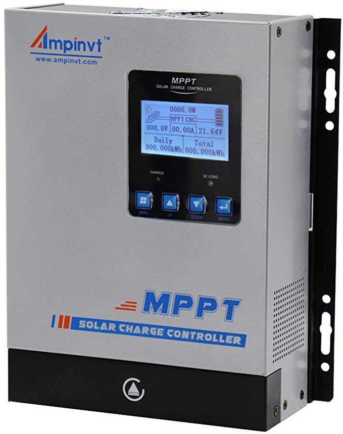AMPINVT 60A MPPT Solar Charge Controller 12V 24V 36V 48V Auto,Max 150VDC Input 3400 Watts Solar Regulator