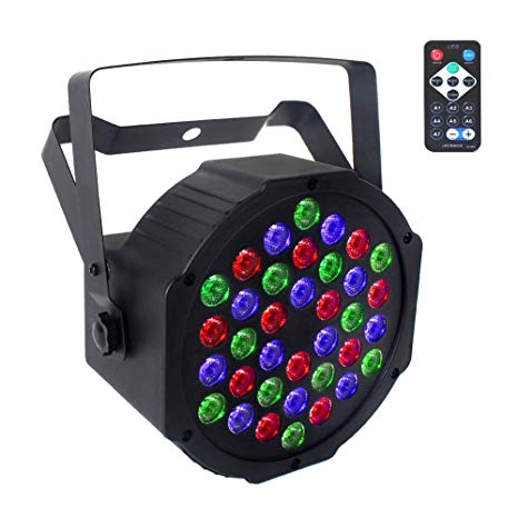 U`King LED Stage Lights 72W RGB Lighting Par Can Light by DMX 7 Channel and IR Remote Control for Birthday Party Wedding DJ Club (1 Pack)