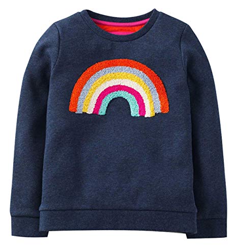 Fiream Girls Cotton Crewneck Cute Embroidery Sweatshirts