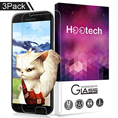 [3 Pack] A5 2017 Screen Protector, Hootech Tempered Shatterproof Glass Screen Protector Anti-Shatter Film for Samsung Galaxy A5 2017, Premium Clear 9H Hardness Ultra Thin Tempered Glass Screen Protect