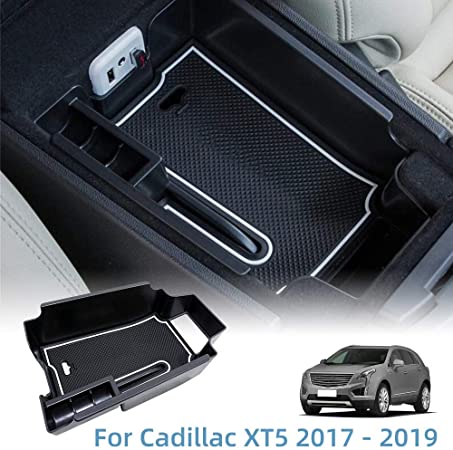 Vesul Center Console Armrest Storage Box Fit for Cadillac XT5 2017 2018 2019 ABS Tray Insert Organizer Glove Pallet