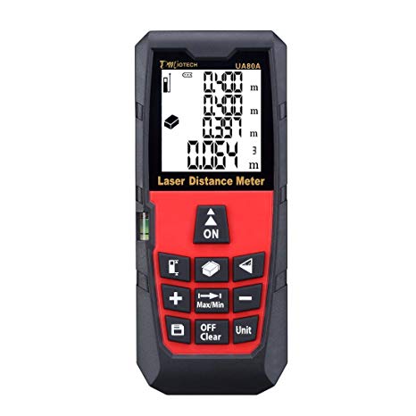 Laser Distance Measure 262ft 80m Mini Handheld Digital Laser Distance Meter Rangefinder Measurer Tape Diastimeter with LCD Backlight Red