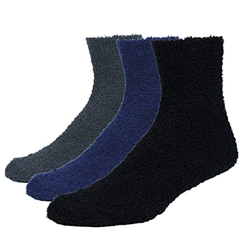 Fitu Men's Soft Warm Cozy Fuzzy Socks 3-pack With Gift Box