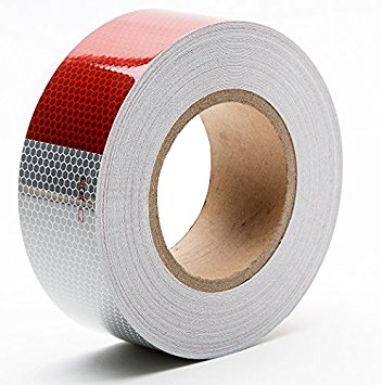 Starrey Reflective Tape DOT-C2 Red White 2"X25' High Intensity Grade - 2 inch Waterproof Trailer Reflector Conspicuity Safety Tape for Trucks Vehicles Autos Cars