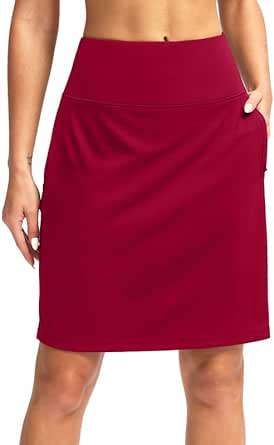 G Gradual 20" Golf Skorts Skirts for Women with 7 Pockets Knee Length Skort Athletic Modest Long Tennis Skirts for Women