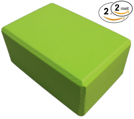 LUXEHOME Yoga Brick for Sports Exercise Fitness, 2 Pack EVA ECO Friendly Foam Extra Wide Yoga Blocks 4 In. x 6 In. x 9 In. Assort Colors, Perfect for Stretch Exercise Gym Exercise Body Building