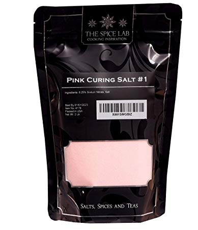 The Spice Lab (2 Lb) USA MADE Pink Curing Salt #1"Prague Powder No.1" 6.25%"Quick Cure" AKA"Insta Cure" for Game, Sausage, Fish, Bacon, Ham and Jerky OU Kosher