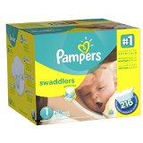 Pampers Swaddlers Diapers Size 1 Economy Pack Plus 216 Count