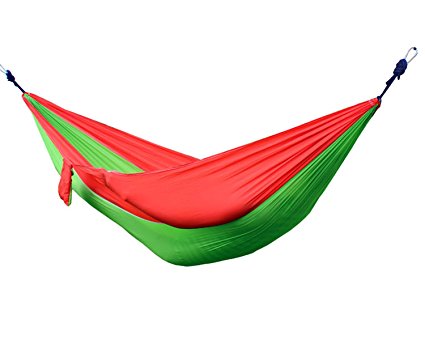 Travel Camping Hammock Portable Parachute Nylon Fabric for Hiking, Boating, Sleeping, Backpacking, Climbing