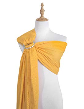Vlokup Baby Water Ring Sling Carrier | Lightweight Breathable Mesh Baby Wrap for Infant, Newborn, Kids and Toddlers | Perfect for Summer, Swimming, Pool, Beach | Great for Dad Too Yellow