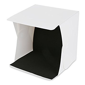 Amzdeal Light Box Kit Foldable Studio Light Box Portable Photo Studio Tent Photography Studio Tent with LED Light 16" x 16"（White& Black Blackgrounds)