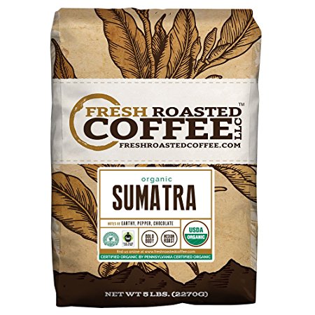 OFT Sumatra Coffee, Whole Bean, Fresh Roasted Coffee LLC (5 Lb.)