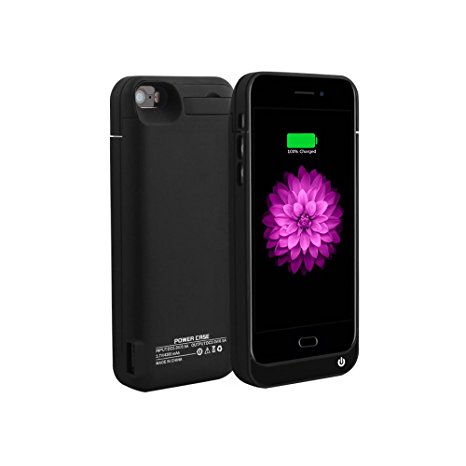 For iPhone 5/5s Charger Case, BSWHW 4200mAh 4” iPhone 5/5s Portable Battery Case with Built-in Kickstand Extended Battery Pack Rechargeable Power Protection case Backup Juice Bank Cover (Black04)