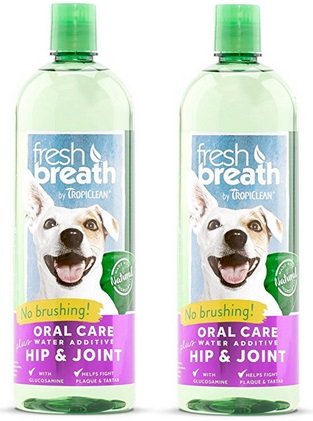 TropiClean Fresh Breath Plus Hip & Joint Oral Care Water Additive for Pets