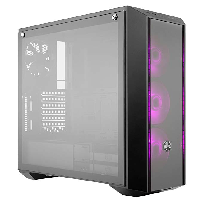 Cooler Master MCY-B5P2-KWGN-01 Master Box Pro 5 RGB Mid-Tower PC Case 3 RGB Fans 120mm Temper Glass Side Panel Dark Mirror Front Panel ATX M-ATX ITX