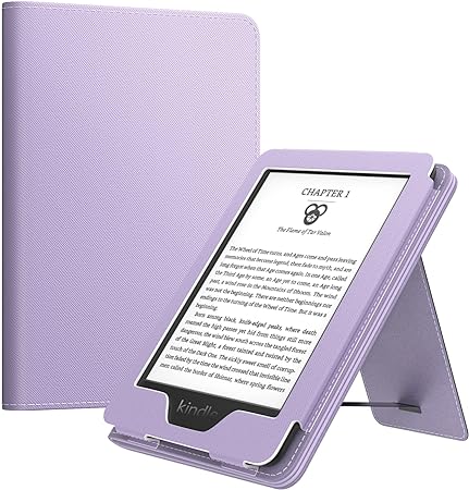 MoKo Case Fits All-New 6" Kindle(11th Generation, 2022 Release)/ Kindle(10th Gen,2019)/Kindle(8th Gen, 2016), Ultra Lightweight PU Shell Cover with Auto Wake/Sleep for Kindle 2022, Taro Purple