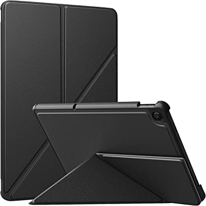 MoKo Folio Case for Lenovo Tab M10 Plus 10.6 inch [3rd Gen] 2022 (TB-125F/TB-128F), Origami Standing Shell Cover Case with Multi-Angle Magnetic PC Back Cover for Tab M10 Plus 10.6 inch, Black