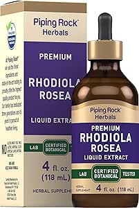 Piping Rock Rhodiola Rosea Tincture | 4 FL Oz | Premium Liquid Extract | Vegetarian | Alcohol Free | Non-GMO, Gluten Free