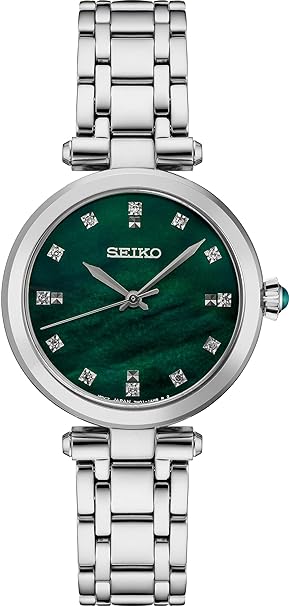 Seiko Ladies Diamond SS Green MOP DI