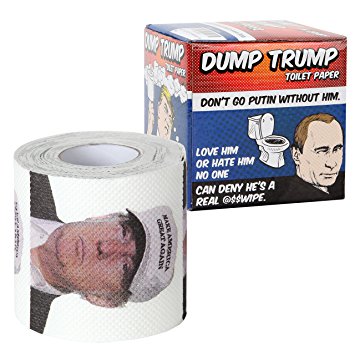 Donald Trump Toilet Paper Roll - Funny Gag Gift for Christmas or Birthdays - Democrat & Republican Novelty Printed Toilet Paper as a Joke or Political Gift - Limited Edition Soft & Absorbent 3 Ply