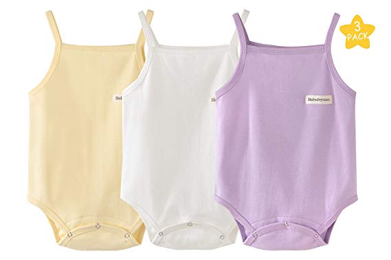 Unisex-Baby Sleeveless Onsies Tank Top Cotton Baby Bodysuit 4-Pack of Cardigan Onsies for Infants