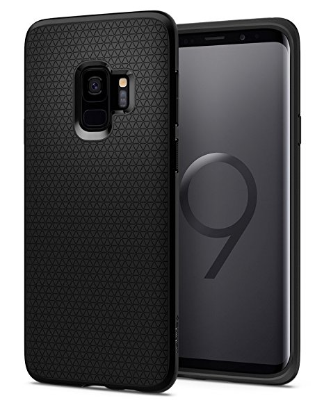 Spigen Liquid Air Galaxy S9 Case with Light but Durable Flexible Protection with Geometric Pattern for Samsung Galaxy S9 - Matte Black