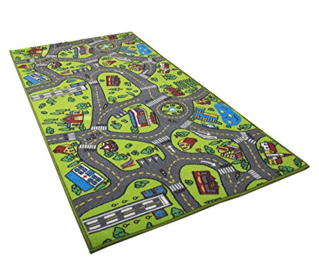 Kids Carpet Playmat Rug City Life - Great For Playing With Cars and Toys - Play, Learn and Have Fun Safely - Kids Baby, Children Educational Road Traffic Play Mat, For Bedroom Play Room Game Safe Area