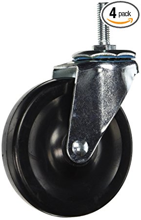 TRINITY ZSV-99-018-4010 Caster Wheels Kit for Wire Shelving, 4 x 1", Black