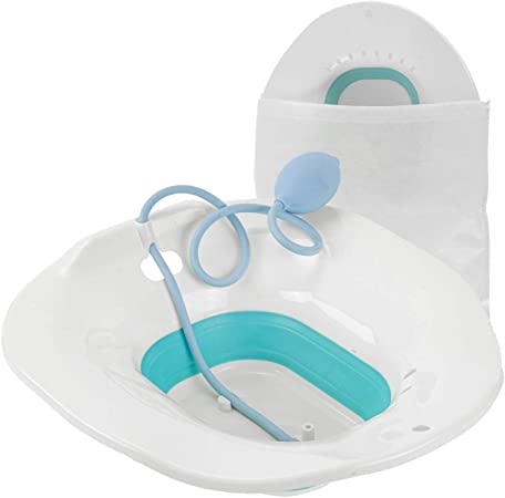 Sitz Bath for Toilet Seat - Postpartum Care, Soothes Hemorrhoids & Perineum - Yoni Steam Seat for Toilet - Collapsible, Easy to Store, Fits Most Toilet Seats - Vaginal/Anal Soaking Steam Seat