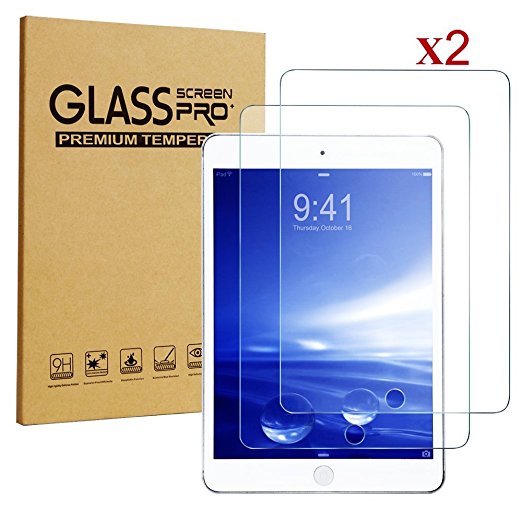 iPad 2 / 3 /4 Screen Protector, H&T(TM) Premium 0.3mm Crystal Clear 9H Tempered Glass Scratch Resistant Screen Protector for Apple iPad 2/3/4, (2 Pack)