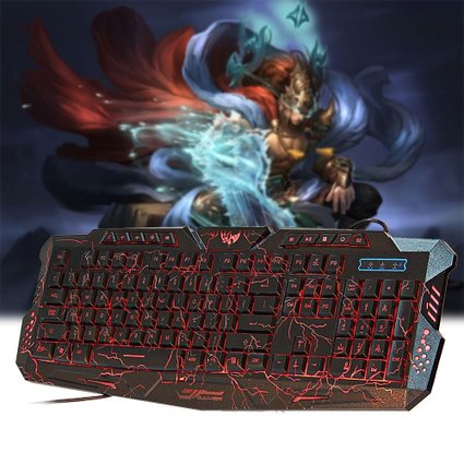 M-200 Mechanical Pro Gaming Keyboard 3 Backlight Modes USB Powered Full N-Key Rollover for Desktop Laptop (Size: 19.06" by 7.35" by 0.98", Color: Multicolor)