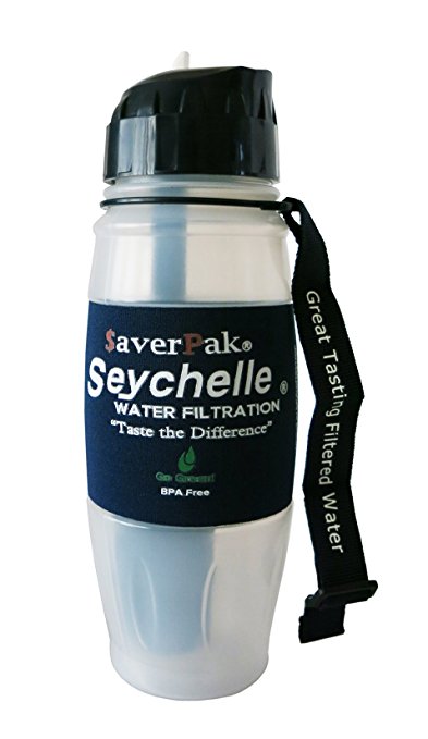 $averPak Single - Includes 1 $averPak Seychelle 28oz Flip Top Water Bottle with the ALKALINE pH2O Enhancing Filter