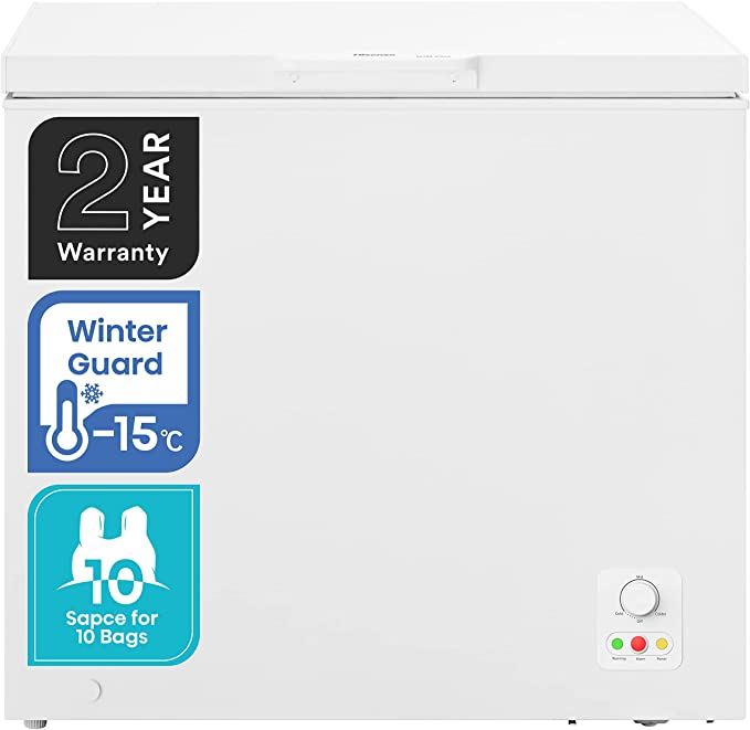 Hisense FC252D4BW1, 198L, Freestanding Chest Freezer, 4 Star Freezer Rating, F Rated in White