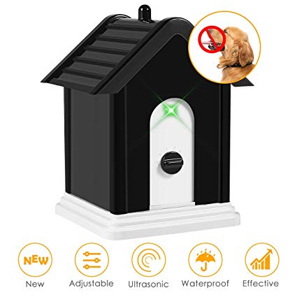 PET CAREE Anti Barking Device, 2019 Advanced Outdoor Dog Repellent Device Bark Box with Adjustable Ultrasonic Level Control Safe for Dogs, Bark Control Device, Sonic Bark Deterrents