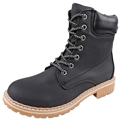 Forever Women's Ankle High Combat Hiking Boots