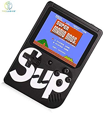 TECLUSIVE Classic Retro 400 in 1 Game Box || Portable Gaming Console LCD Display Gamepad with Rechargeable Battery || Nostalgic Games like Mario/Contra/Pinball/Tetris (Black)