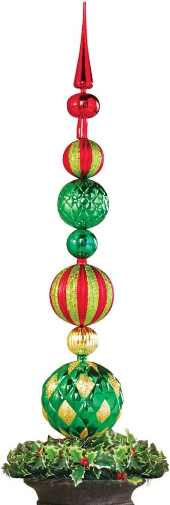 Collections Etc Elegant Christmas Ornaments Porch Planter Finial Stake