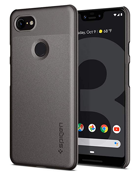 Spigen Thin Fit with Premium Matte Finish Coating Designed for Google Pixel 3 XL Case (2018) - Gunmetal