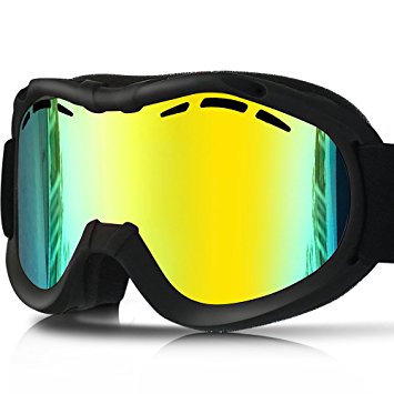 ZIONOR Lagopus X3 Snowmobile Snowboard Skate Ski Goggles with Wide Angle Panoramic Double Lens 100% UV Protection Anti-fog Unique Magnet Lens Change Design