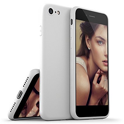 iPhone 8 Case / iPhone 7 Case, Moduro [MINIMALIST SERIES] Full Coverage Ultra Thin [1.0mm] Slim Fit Flexible TPU Case for iPhone 8 / iPhone 7 (Matte White)