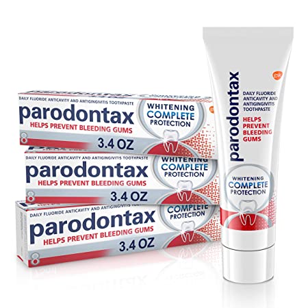 Parodontax Complete Protection Teeth Whitening Toothpaste for Bleeding Gums - 3.4 Ounce (Pack Of 3), 3 count