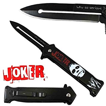 Joker Spring Assisted Opening Pocket Knife Why So Serious? with Belt Clip Tactical Batman Dark Knight 4 Variations