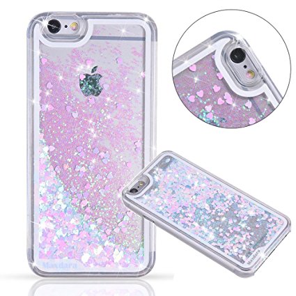 iPhone 6/6s Case, Maxdara iPhone 6/6s Hard Case Flowing Liquid Floating Luxury Bling Glitter Sparkle Case Cover Fashion Creative Design for Grils Children fits for iPhone 6/6s 4.7 inch (Pink&Blue)