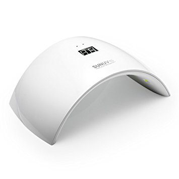 SUNUV SUN9S 24W LED UV Nail Dryer Lamp for Gels Based Polishes with LCD Automatic Sensor(White)